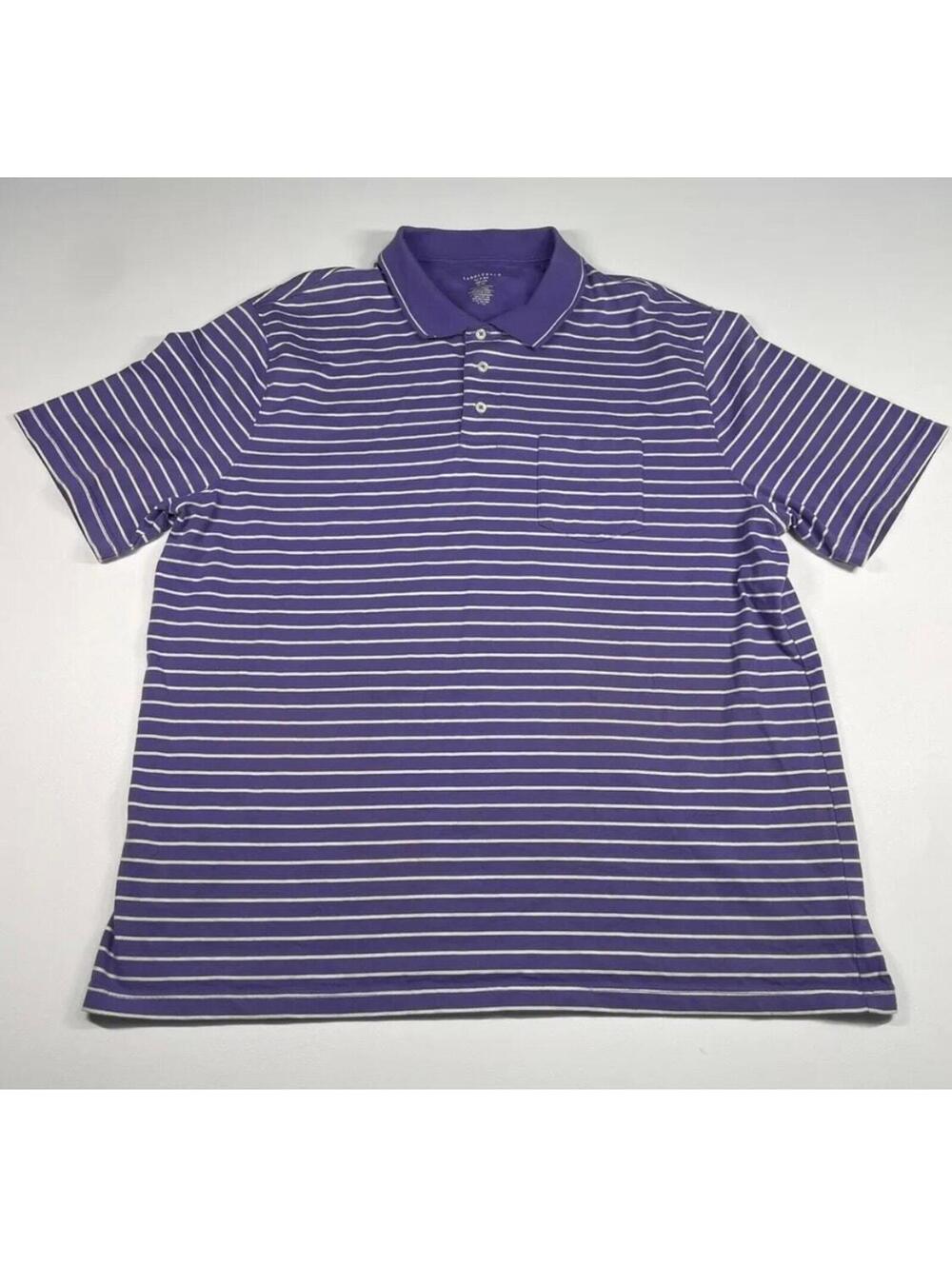 Saddlebred Shirt Men’s 2XLT Tall Purple White Stripe
